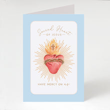 Load image into Gallery viewer, Efficacious Novena to the Sacred Heart Prayer Card | Blue