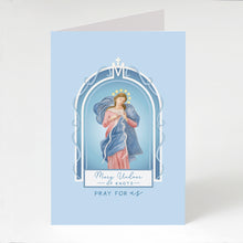 Load image into Gallery viewer, Mary, Undoer of Knots Prayer Card | Blue