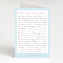 Load image into Gallery viewer, Our Lady of Fatima Prayer Card | Pray for Us