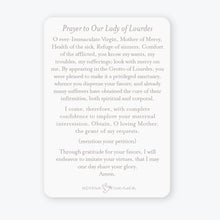 Load image into Gallery viewer, Our Lady of Lourdes Prayer Card | Blue