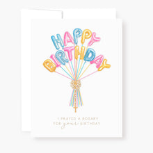 Load image into Gallery viewer, Rosary Card | Colorful Birthday Balloons | Birthday