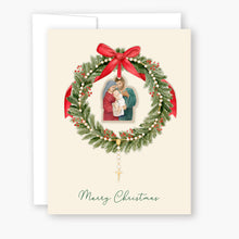 Load image into Gallery viewer, Rosary Card | Christmas Wreath | Holy Family