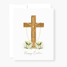 Load image into Gallery viewer, Rosary Card | Easter | Wooden Cross