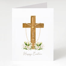 Load image into Gallery viewer, Rosary Card | Easter | Wooden Cross