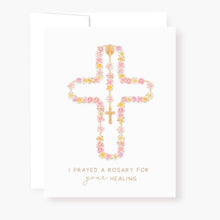 Load image into Gallery viewer, Rosary Card | Rosary of Roses Cross | Get Well