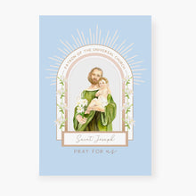 Load image into Gallery viewer, 30 Day St. Joseph Novena Prayer Card | Light Blue