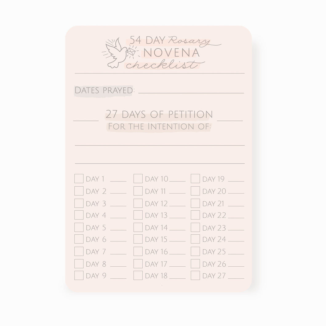 54 Day Rosary Novena Checklist - Blank Checkboxes