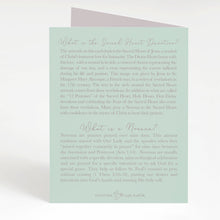 Load image into Gallery viewer, Sacred Heart Novena Card | Mint Green
