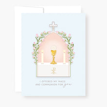 Load image into Gallery viewer, &quot;I Prayed for you at Mass&quot; Card | Light Blue
