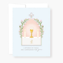 Load image into Gallery viewer, "I Prayed for you at Mass" Card | Light Blue