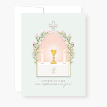 Load image into Gallery viewer, "I Prayed for you at Mass" Card | Light Green
