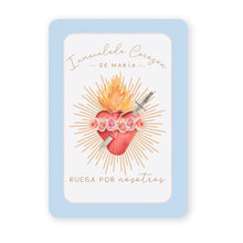 Load image into Gallery viewer, Inmaculado Corazón de María | Tarjeta de Oración | Azul