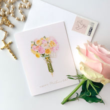 Load image into Gallery viewer, Rosary Card | Mixed Roses Bouquet | Mother&#39;s Day
