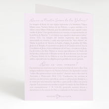 Load image into Gallery viewer, Nuestra Señora de los Dolores | Tarjeta de Novena | Morado Claro