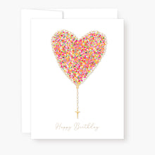Load image into Gallery viewer, Rosary Card | Sprinkles Heart | Birthday
