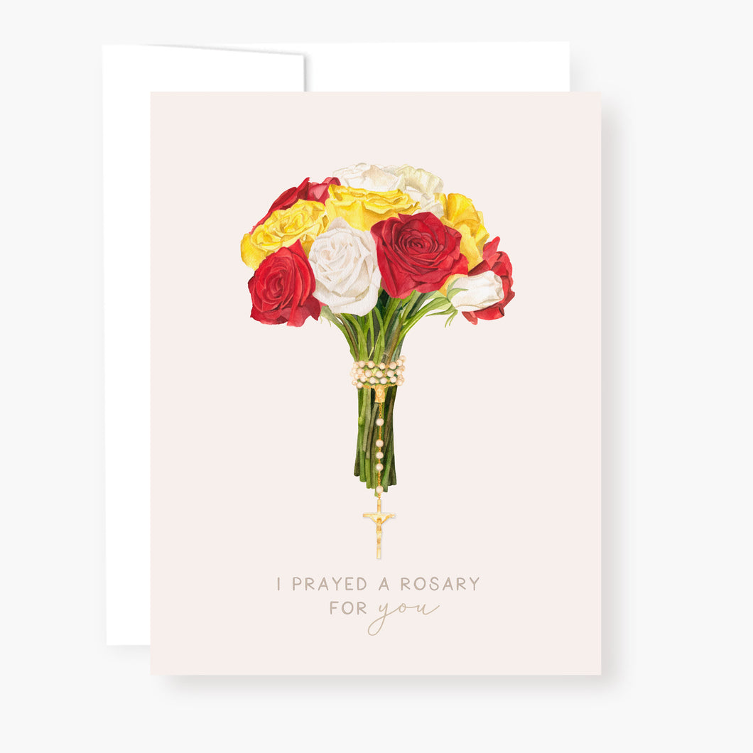 Rosary Card | Bouquet | Mixed Roses