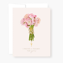 Load image into Gallery viewer, Rosary Card | Bouquet | Pink Ranunculus
