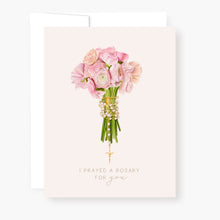Load image into Gallery viewer, Rosary Card | Bouquet | Pink Ranunculus | Personalized