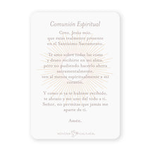 Load image into Gallery viewer, Comunión Espiritual | Tarjeta de Oración | Santísimo Sacramento | Salmón