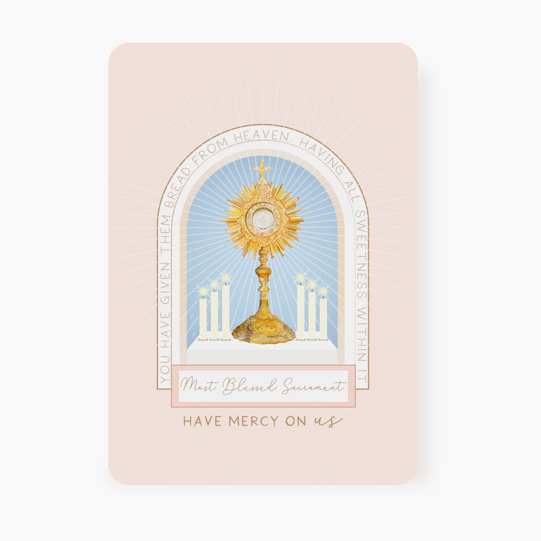Spiritual Communion Prayer Card | Blessed Sacrament | Beige