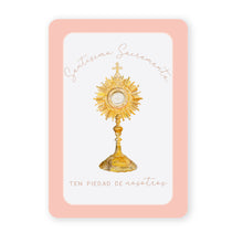 Load image into Gallery viewer, Comunión Espiritual | Tarjeta de Oración | Santísimo Sacramento | Salmón