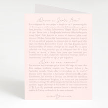 Load image into Gallery viewer, Santa Ana | Tarjeta de Novena | Rosado