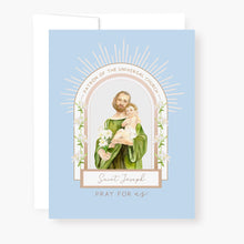 Load image into Gallery viewer, St. Joseph Novena Card | Light Blue