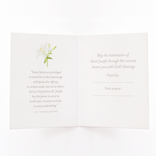 Load image into Gallery viewer, St. Joseph the Worker Novena Card - inside view