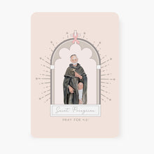 Load image into Gallery viewer, St. Peregrine Prayer Card | Pink Ribbon
