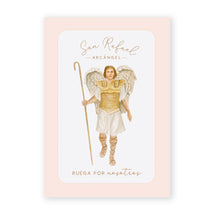 Load image into Gallery viewer, San Rafael Tarjeta de Oración | Oración para elegir cónyuge sabiamente | Beige