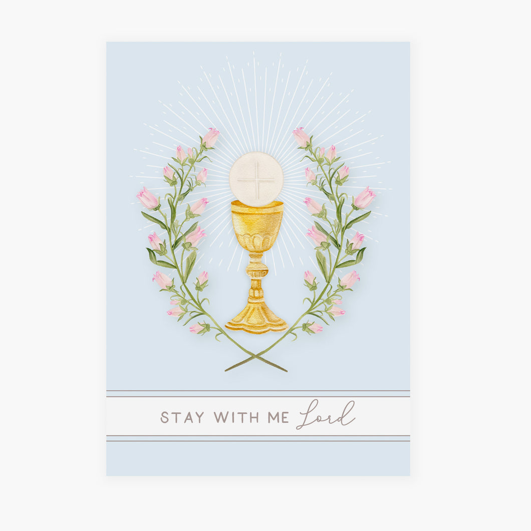 Stay With Me Lord Prayer Card | Light Blue