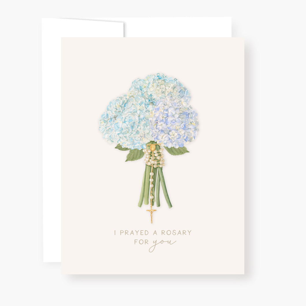 Rosary Card | Bouquet | Blue Hydrangeas