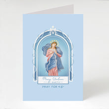 Load image into Gallery viewer, Mary, Undoer of Knots Prayer Card | Blue