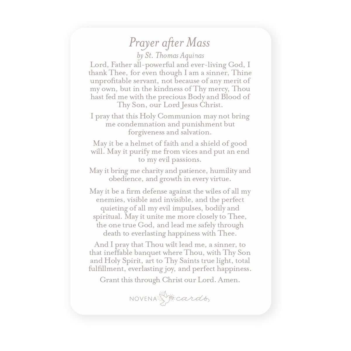 Prayer After Mass Prayer Card White Novena Cards prayer-after-mass-prayer-card-white-novena-cards