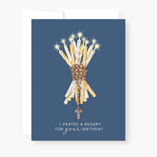 Load image into Gallery viewer, Rosary Card | Birthday Candles | Navy | Birthday

