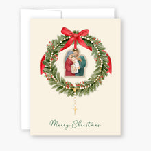Load image into Gallery viewer, Rosary Card | Christmas Wreath | Holy Family
