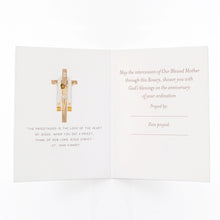 Load image into Gallery viewer, Rosary Card | Wooden Rosary and Stole | Ordination Anniversary | Green
