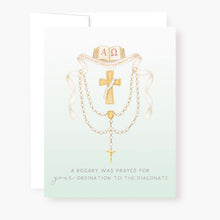 Load image into Gallery viewer, Rosary Card | Sacrament | Diaconate Ordination
