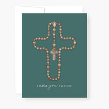 Load image into Gallery viewer, Rosary Card | Wooden Rosary Cross | Thank You | Priest
