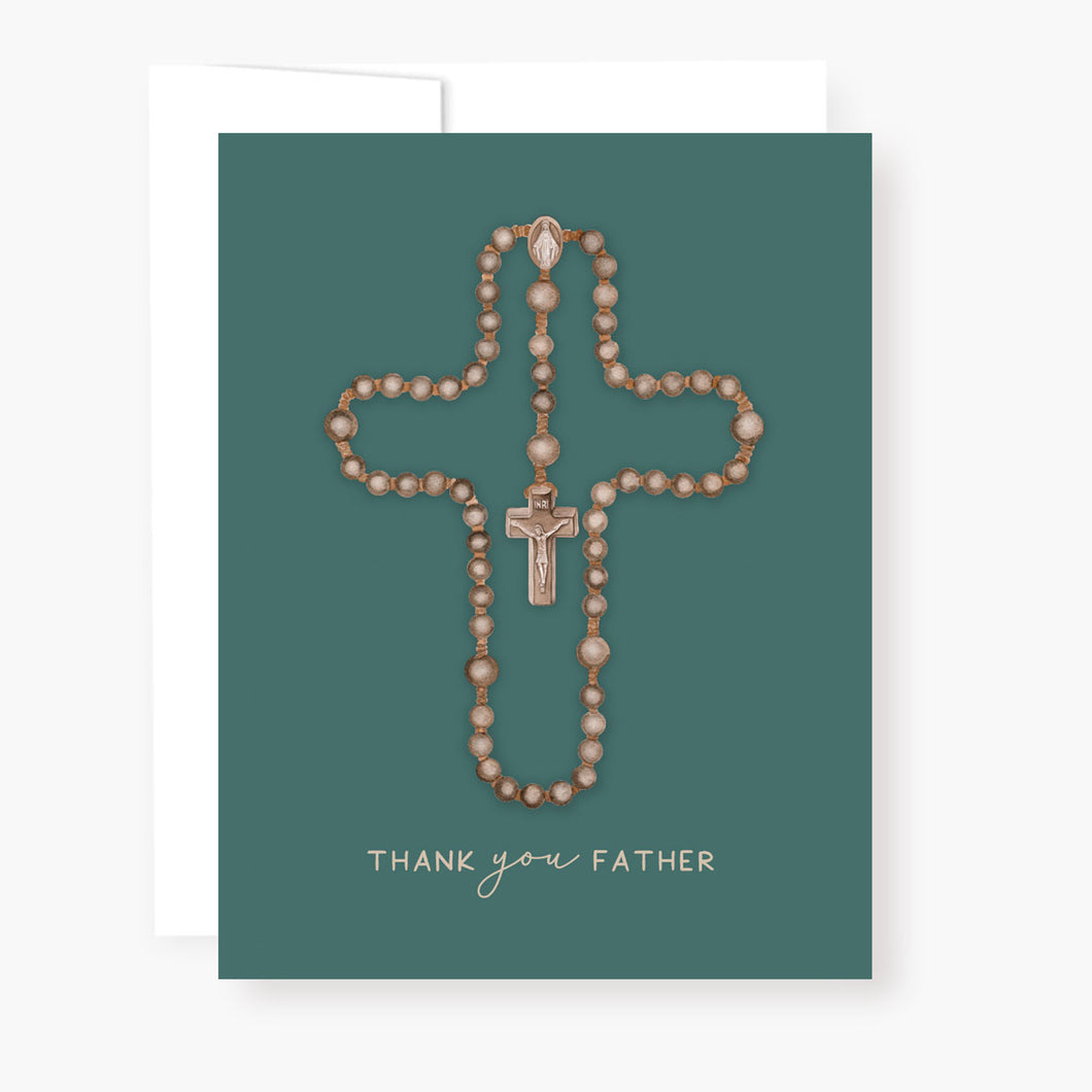 Rosary Card | Wooden Rosary Cross | Thank You | Priest