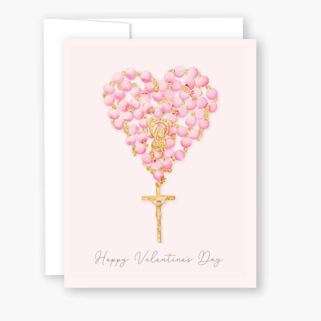 Rosary Card | Pink Rosary Heart | Valentine's Day
