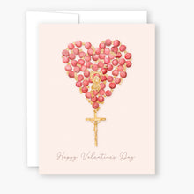 Load image into Gallery viewer, Rosary Card | Red Rosary Heart | Valentine&#39;s Day