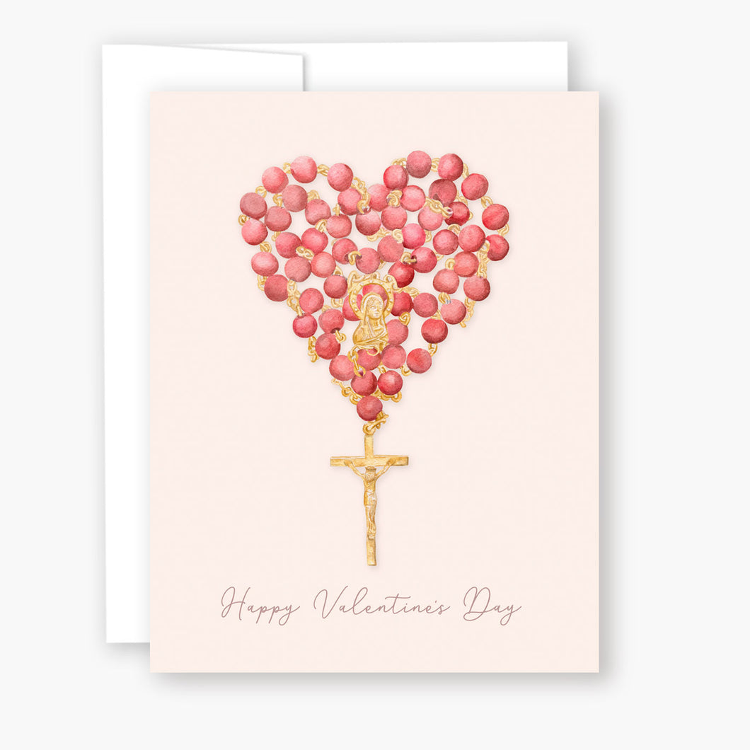 Rosary Card | Red Rosary Heart | Valentine's Day