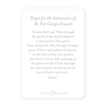 Load image into Gallery viewer, St. Pier Giorgio Frassati Prayer Card | Pray for Us
