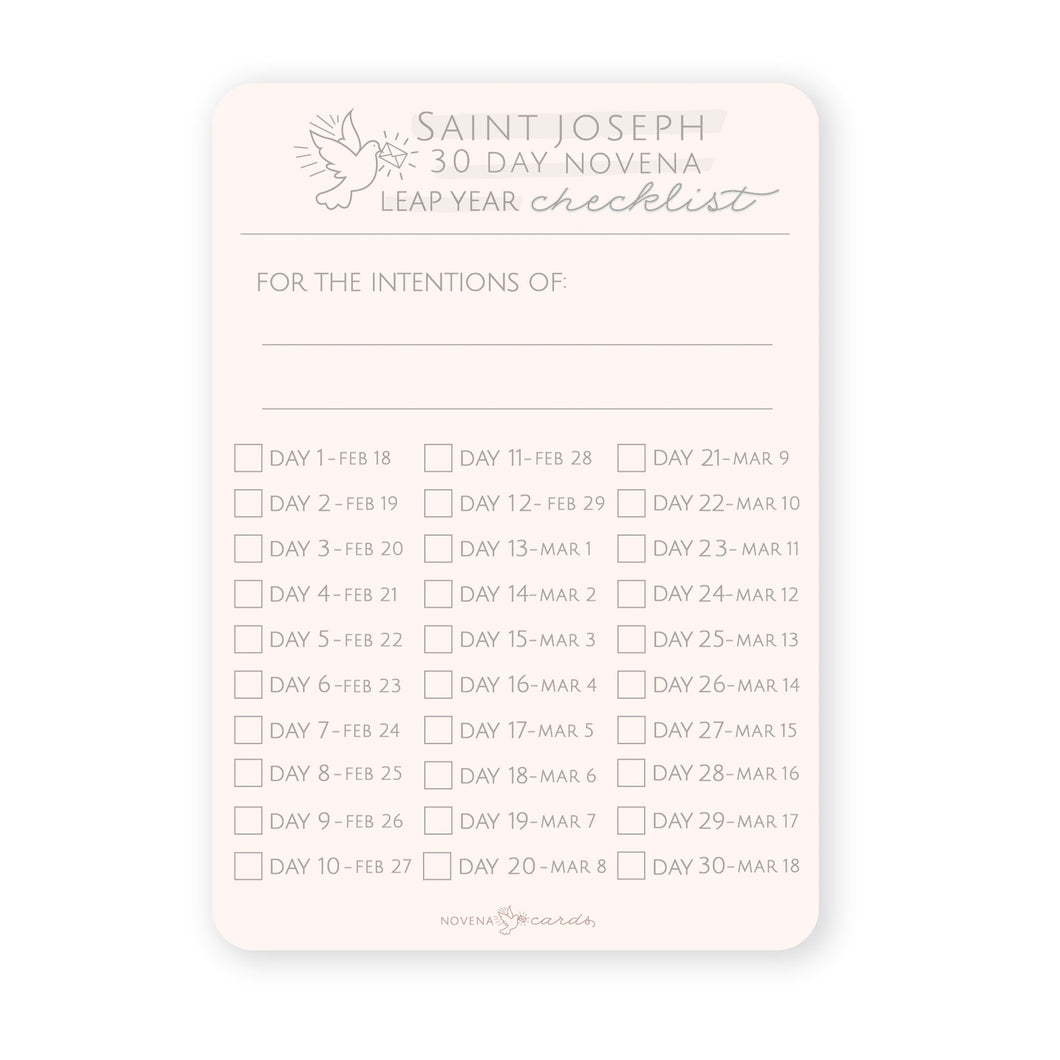 30 Day St. Joseph Novena Checklist