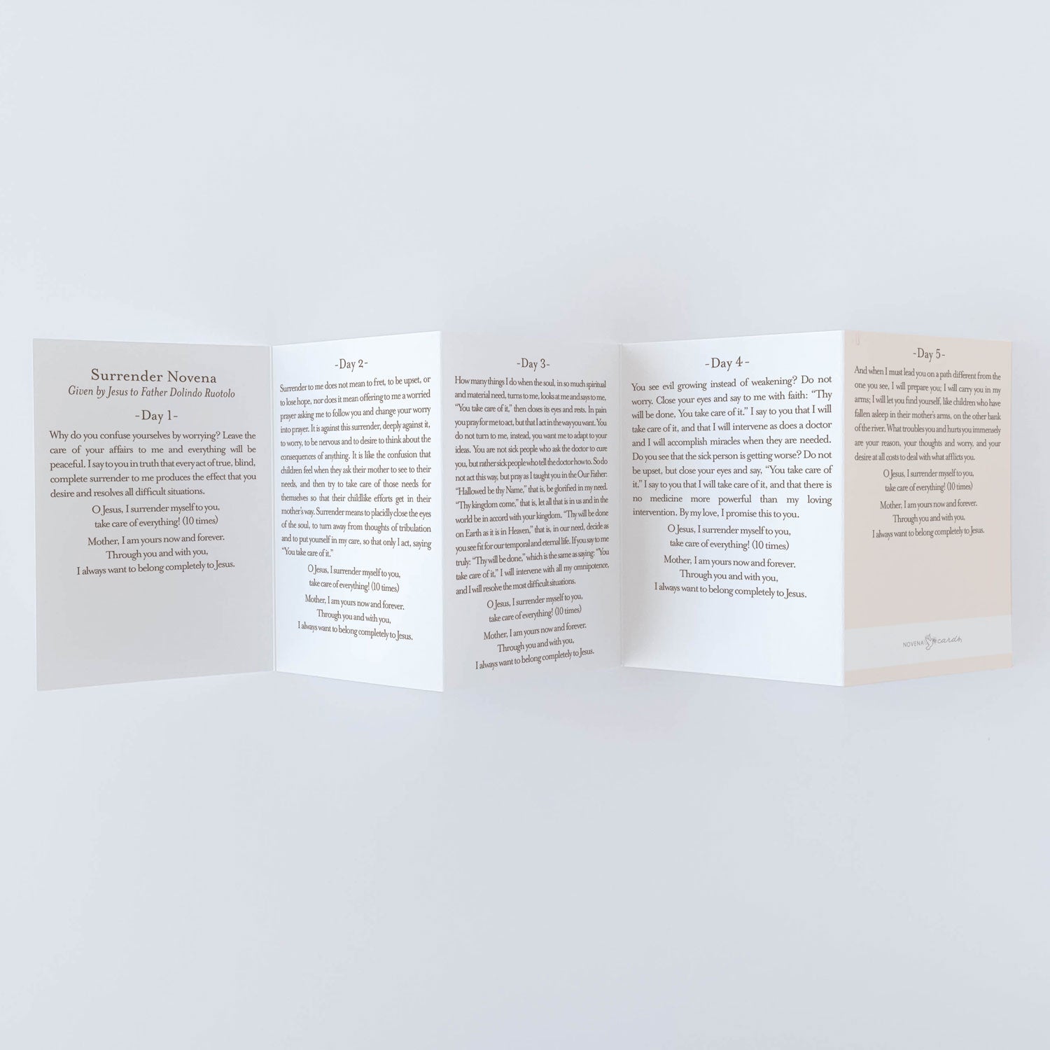 Surrender Novena Prayer Card Beige Novena Cards Surrender novena prayer card beige novena cards