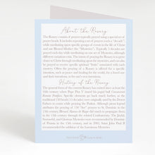 Load image into Gallery viewer, Rosary Card | Pearl Rosary | Light Blue | Thank You
