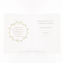 Load image into Gallery viewer, Rosary Card | Pearl Rosary | Light Blue | Thank You
