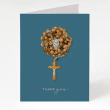 Load image into Gallery viewer, Rosary Card | Wooden Rosary | Teal | Thank You
