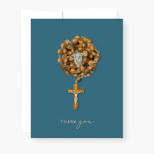 Load image into Gallery viewer, Rosary Card | Wooden Rosary | Teal | Thank You
